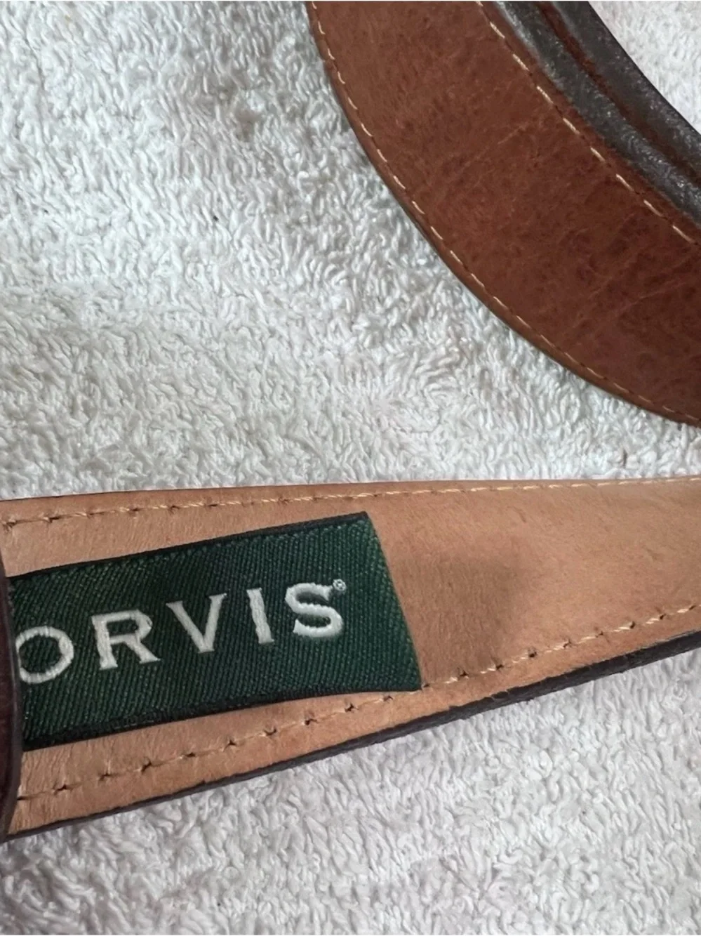 Orvis Bison Leather Shotshell Belt Size 42 Brown Full Grain American Bison USA